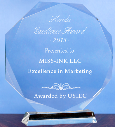 Miss Ink LLC Receives 2013 Florida Excellence Award